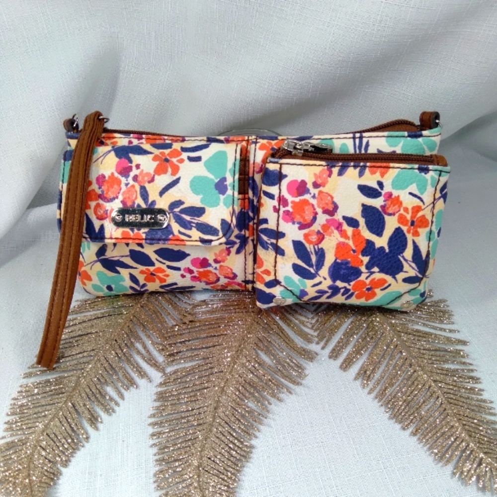 Rosetti floral wristlet clutch